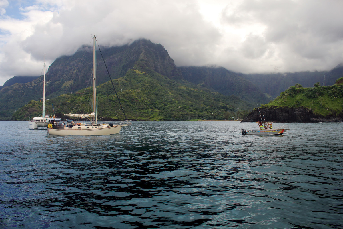            The Island Packet Rosinante is towed into port after experiencing rudder problems in the Pacific   