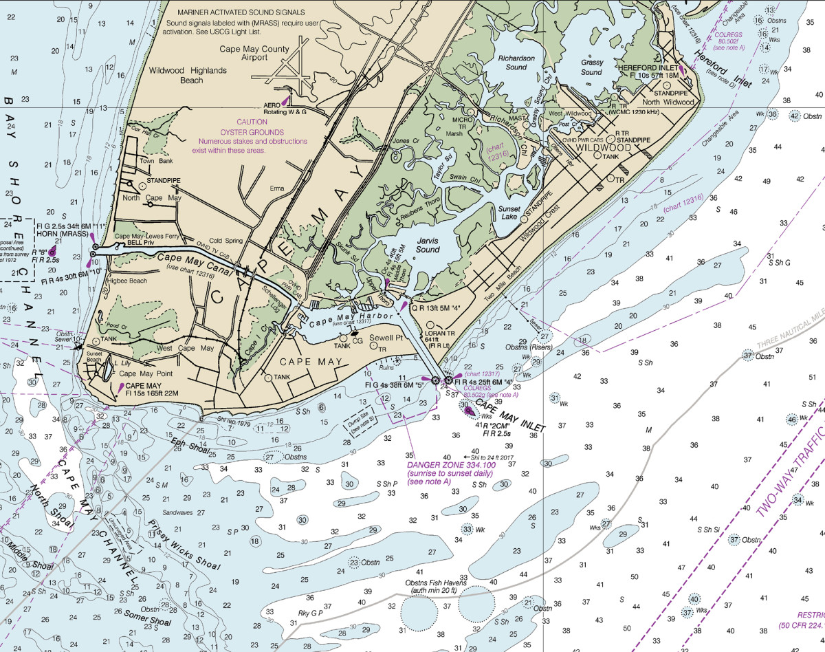 The Cape May Canal allows you to cut the corner inside the shoals guarding the entrance to Delaware Bay