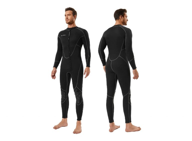 Borborna Wetsuit Men Short Sleeve Full Body Diving Suits Women Long Sleeve  Back Zipper Wet Suit for 3mm Neoprene Wetsuit for Scuba Diving Swim Adult