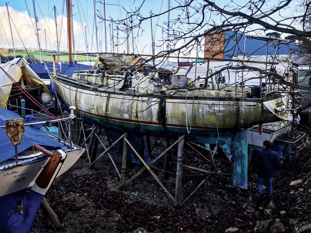Even green with moss, the 1970 Swan’s Sparkman & Stephens oceangoing lines shine through.
Photo Courtesy of Max Campbell