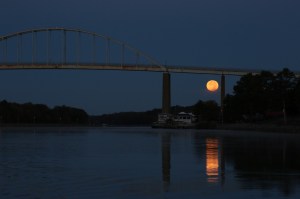A bridge and a moon
