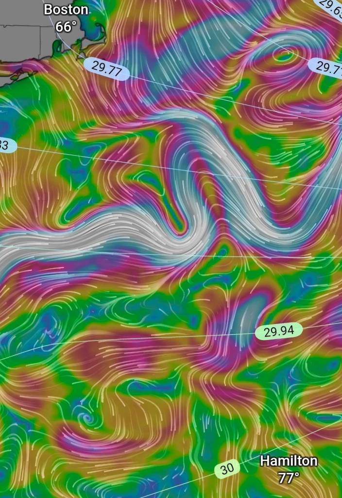 weather map showing boston