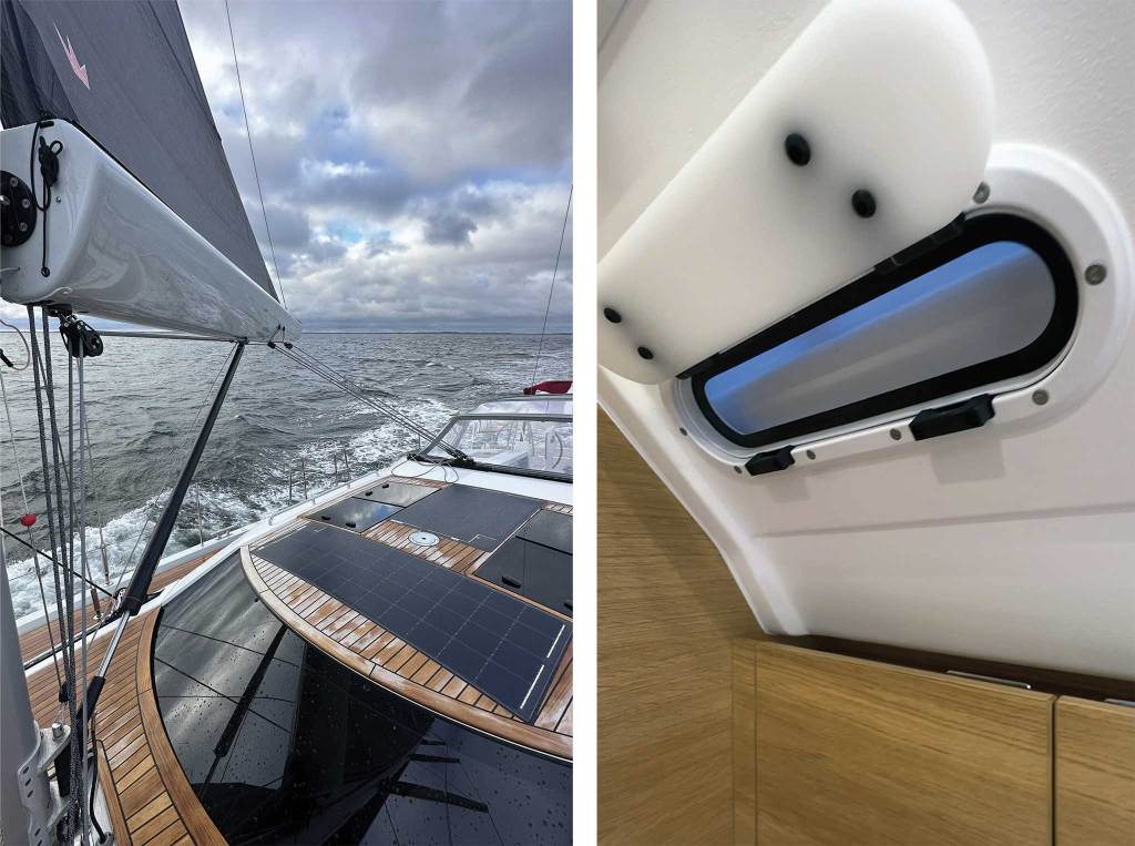 Hatches that open in different directions can improve the wind flow in a slip where the bow can’t swing to face the wind.
