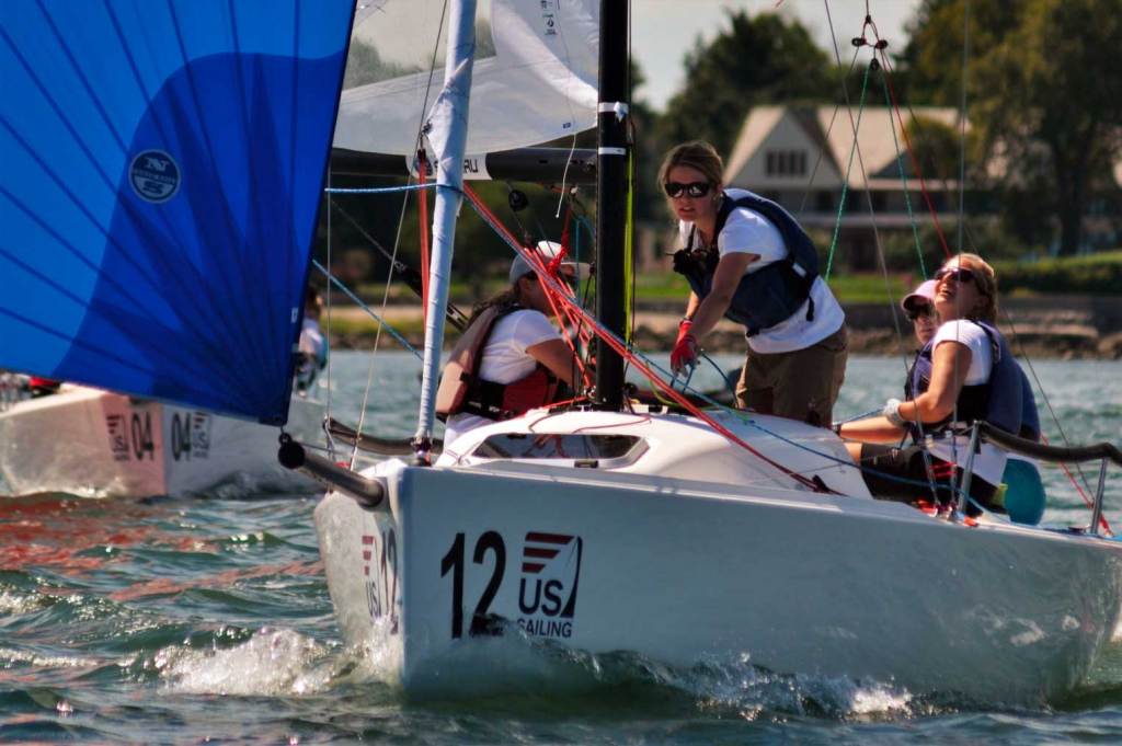 Women sailing a boat