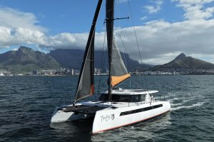 Reversed bows and a low profile give this cruiser a svelte, sporty look.